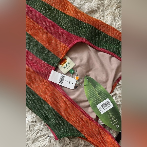 NWT FARM Rio Taylor Swift Anti Hero Swimsuit Size Medium New With Tags Shimmer - Picture 7 of 11